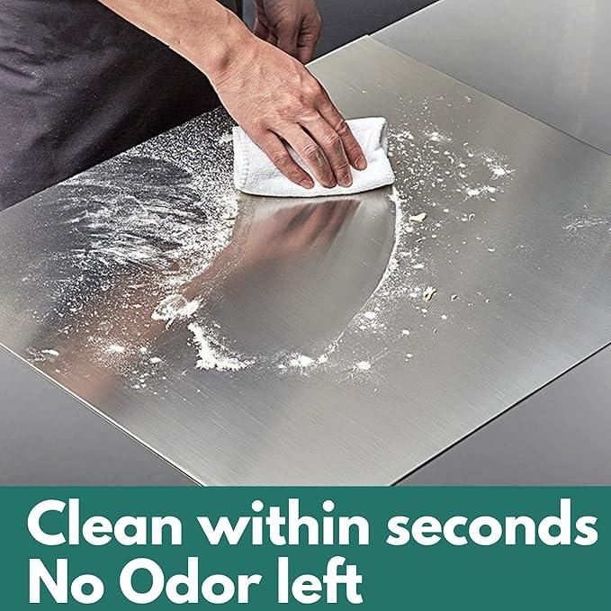 Stainless Steel Chopping Board (35x31cm) | Non-Porous, Built-in Groove, Durable & Hygienic